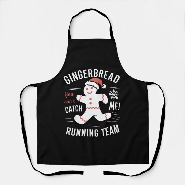 Delantal Humor de Navidades de equipo de Gingerbread Runnin (Anverso)