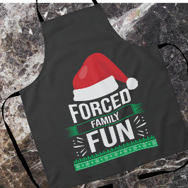 Delantal Humor de Navidades divertidos de familias forzadas