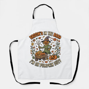 Delantal Humor de Parche de Calabaza de Bruja de Halloween