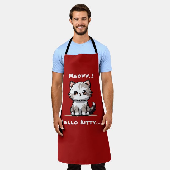 Delantal Humor divertido de catas de gato lindo (Gastado)