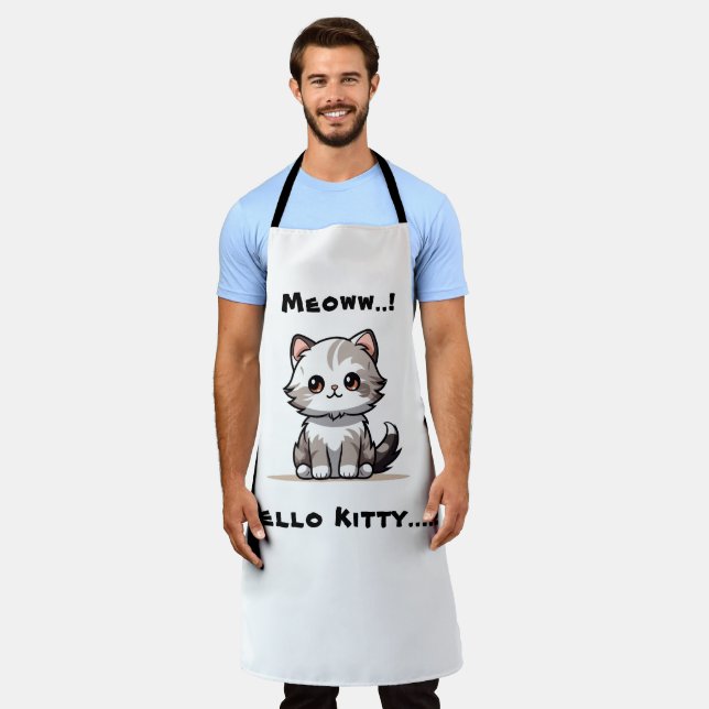 Delantal Humor divertido de catas de gato lindo (Gastado)
