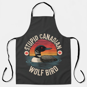 Delantal Humor estúpido de lobo pájaro canadiense somorgujo