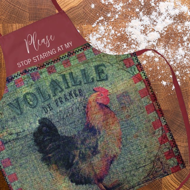 Delantal Humor gracioso y sucio de gallo para él (Subido por el creador)