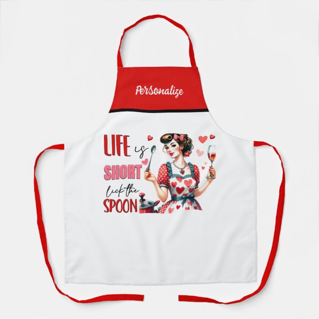 Delantal Humor sarcástico divertido de Glam Housewife de re (Anverso)