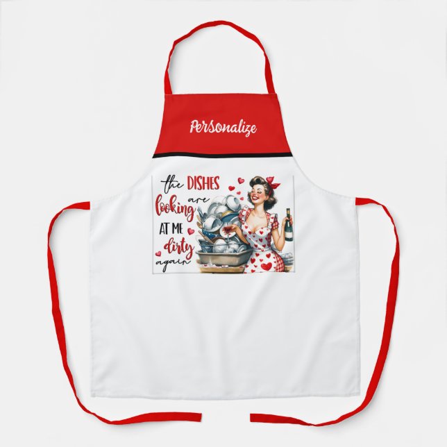 Delantal Humor sarcástico divertido de Glam Housewife de re (Anverso)
