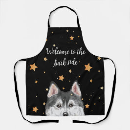 Delantal Husky Apron bienvenido al perro gracioso del lado 