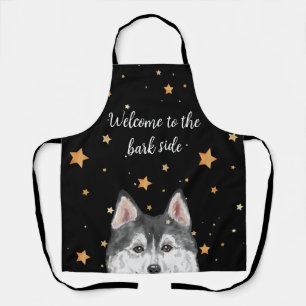 Delantal Husky Apron bienvenido al perro gracioso del lado