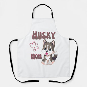 Delantal Husky Dog Mom Kawaii Puppy Cute Gracioso diseño