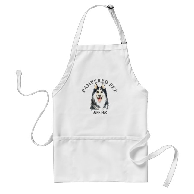 Delantal Husky Mascota Groomer Apron personalizado (Frente)