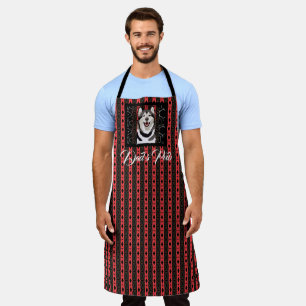 Delantal Husky Smile Black n Red Pub All-Over Apron