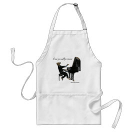 Delantal Hyena Piano Music Pianist Fantasy Art Apron
