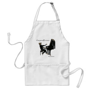 Delantal Hyena Piano Music Pianist Fantasy Art Apron