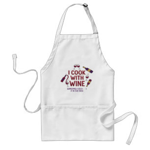 Delantal I Cook With Wine Funny Cooking Apron
