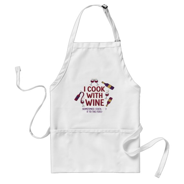 Delantal I Cook With Wine Funny Cooking Apron (Frente)