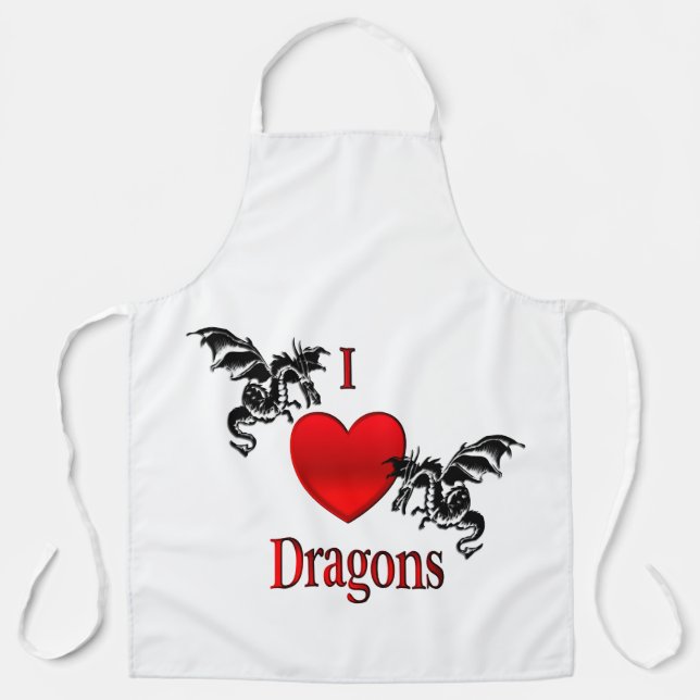 Delantal I Heart Dragons (Anverso)