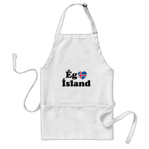 Delantal I Heart (Love) Islandia [Ég Elska Ísland] Islandés