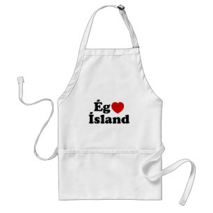 Delantal I Heart (Love) Islandia [Ég Elska Ísland] Islandés