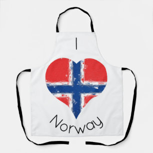 Delantal I Heart Noruega Bandera