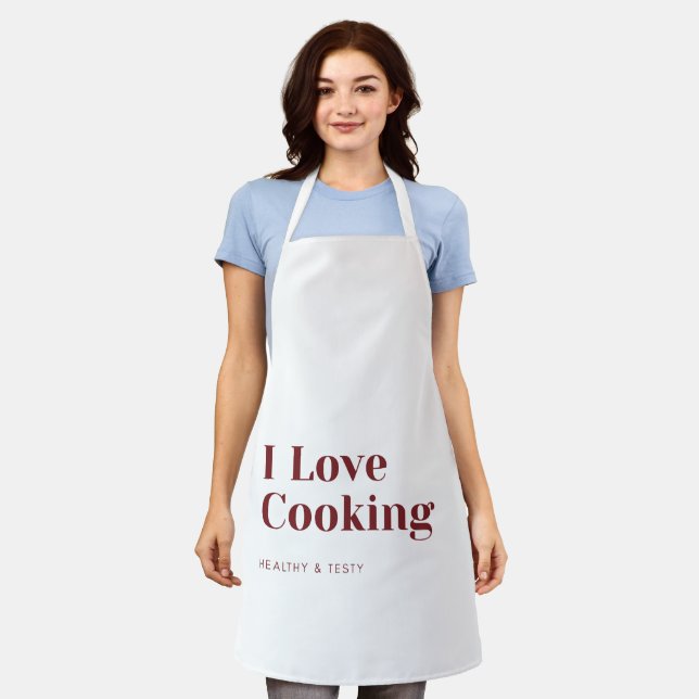 Delantal I Love Cooking Apron Healthy & Tasty Kitchen Wear  (Gastado)