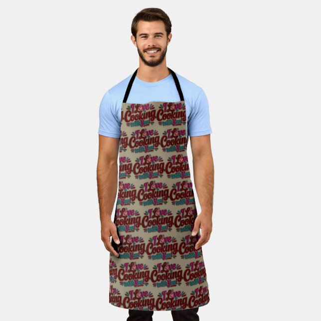 Delantal I love cooking with you printed apron (Gastado)