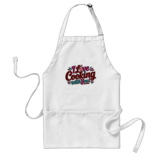 Delantal I love cooking with you printed apron