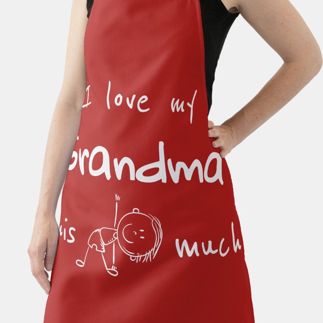 Delantal I Love my Grandma Typography Named Graphic Red (Subido por el creador)
