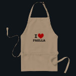 Delantal I love paella | Funny aprons for men and women<br><div class="desc">I love paella | Funny aprons for men and women. Personalizable I love template design. BBQ aprons in Yellow,  Beige and White. Cute gift idea for chef cook or Spanish dinner party. Food from Spain.</div>