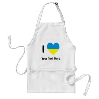 Delantal I (Ukrainian Flag Heart) Your Text