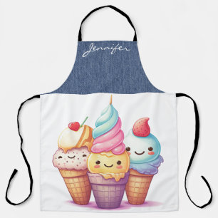 Delantal Ice Cream Cone All-Over Print Apron