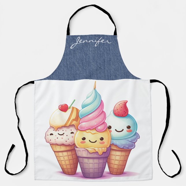 Delantal Ice Cream Cone All-Over Print Apron (Anverso)