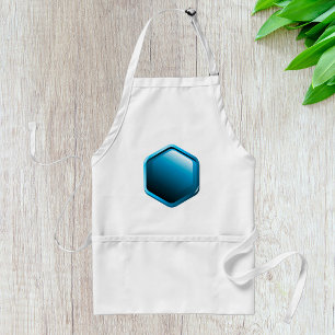 Delantal Icono de Hexágono Azul Brillante Geométrico Modern