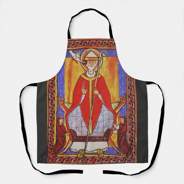 Delantal Icono medieval de San Gregorio Magno (Anverso)