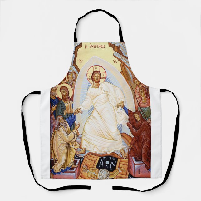 Delantal Icono ortodoxo de la resurrección de la Anastasis (Anverso)