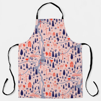 Delantal Iconos australianos, patrón decorativo impecable.