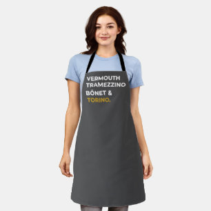 Delantal Iconos gastronómicos de Turín - Vermú, Tramezzino,
