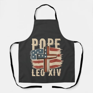 Delantal Iglesia Cristiana Papa León XIV Bandera de EE. UU.