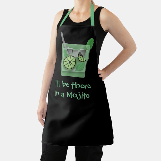 Delantal "I'll Be There in a Mojito" Funny Drink Slogan (in situ)