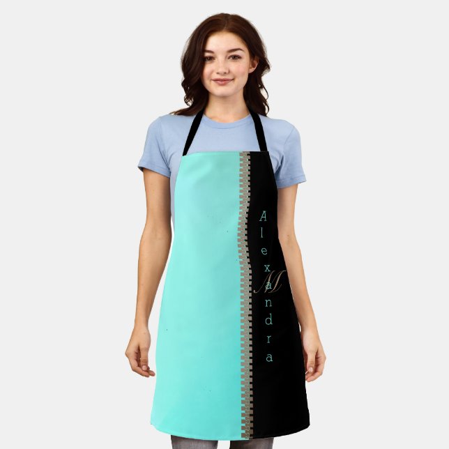 Delantal Ilusión moderna de encaje y cremallera (Gastado)