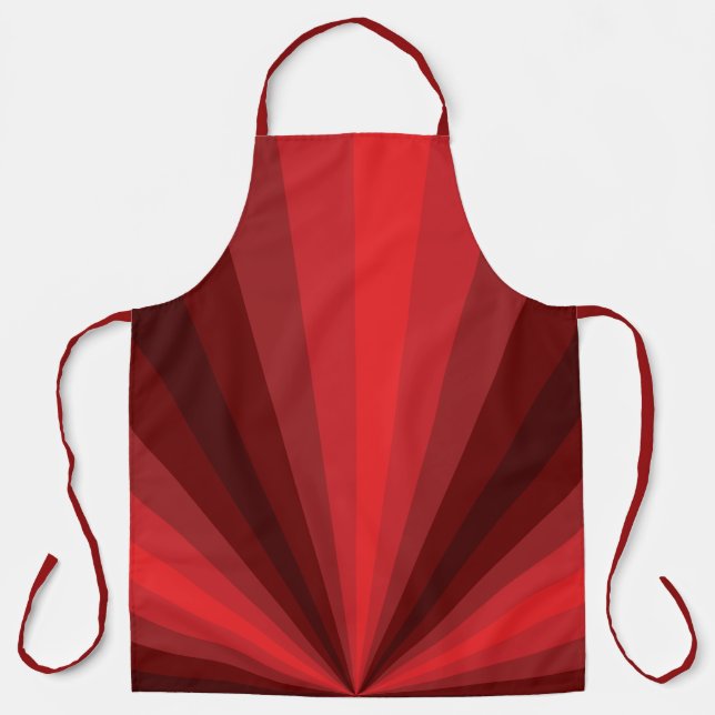 Delantal Ilusión óptica Apron de impresión todo sobre rojo (Anverso)