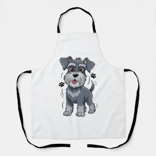 Delantal Ilustración adorable de cachorro de Schnauzer con