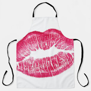 Delantal Ilustracion aislado de labios rojos vivos