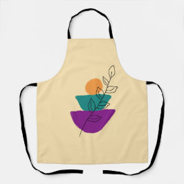 Delantal Ilustración boho de hojas