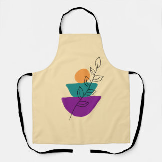 Delantal Ilustración boho de hojas