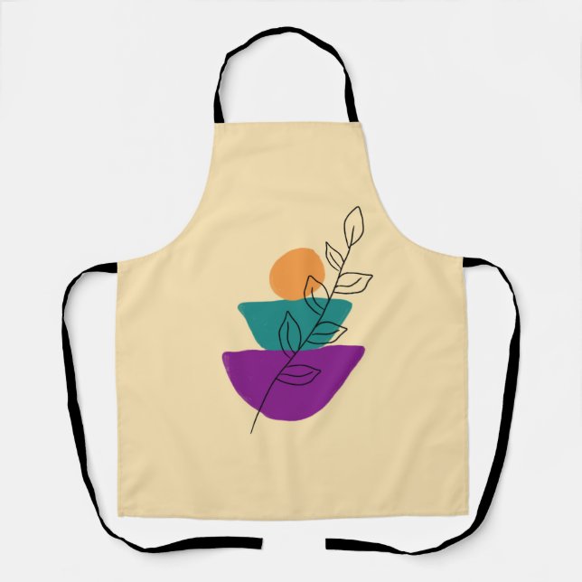 Delantal Ilustración boho de hojas (Anverso)