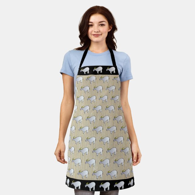 Delantal Ilustracion de búfalo de agua Año Ox chino MAp (Gastado)