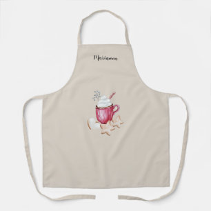 Delantal Ilustracion de cacao caliente y cookies
