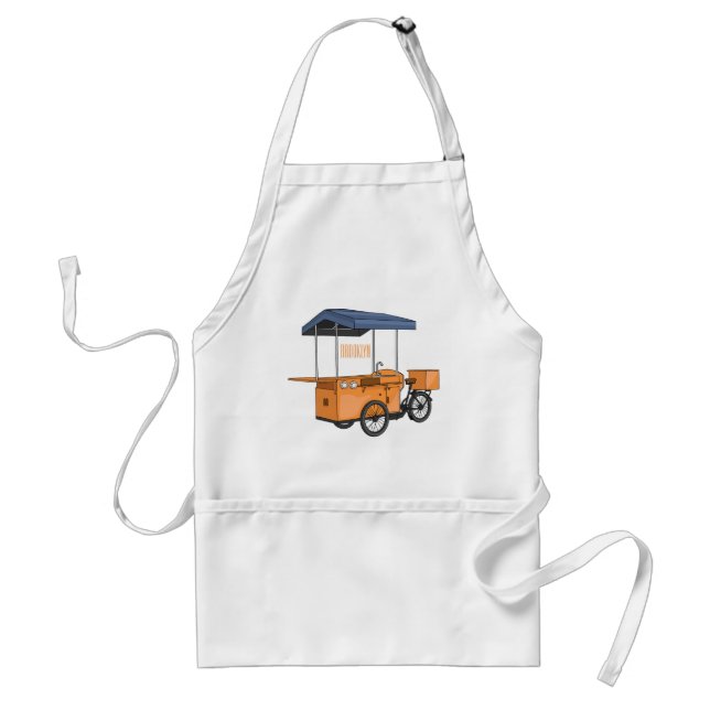 Delantal Ilustracion de carrito de comida para bicicletas p (Frente)