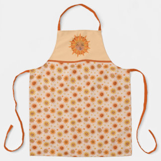 Delantal Ilustracion de color de agua Naranja de Sun Face