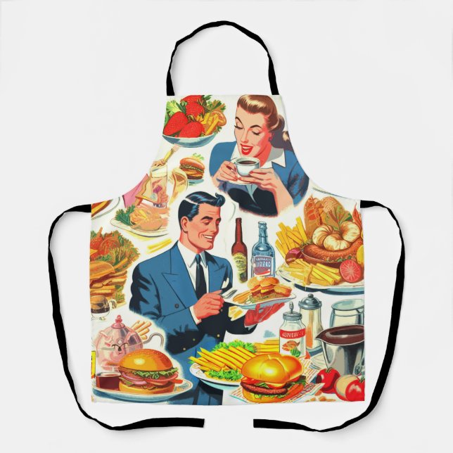 Delantal Ilustracion de Comics Alimentarios de la Vieja déc (Anverso)