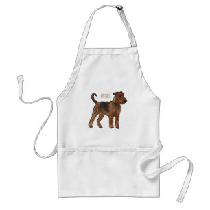Delantal ilustración de dibujos animados de perro terrier a